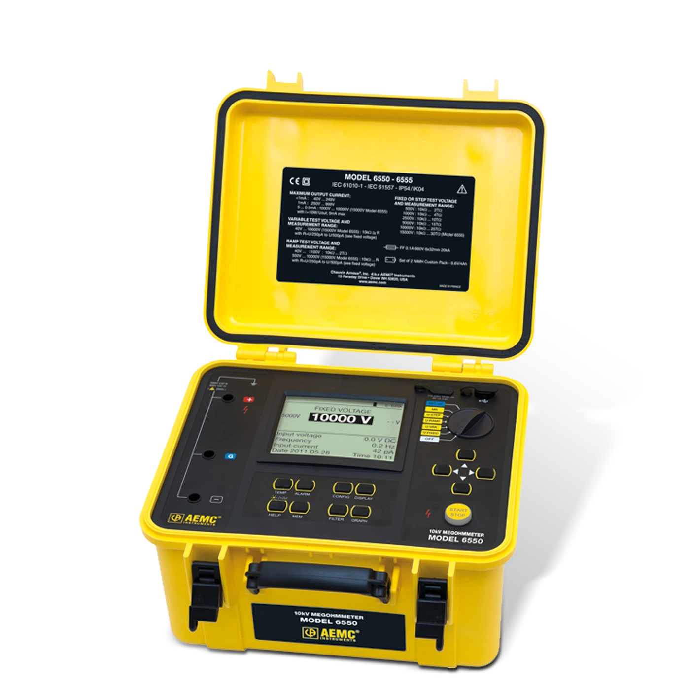 AEMC 6555 Mégohmmètre avec logiciel DataView, 15 kV