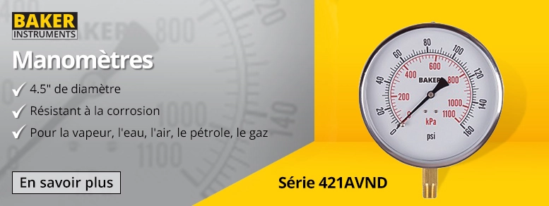 Baker Série 421AVND Manomètres