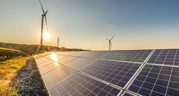 ferme solaire et parc éolien