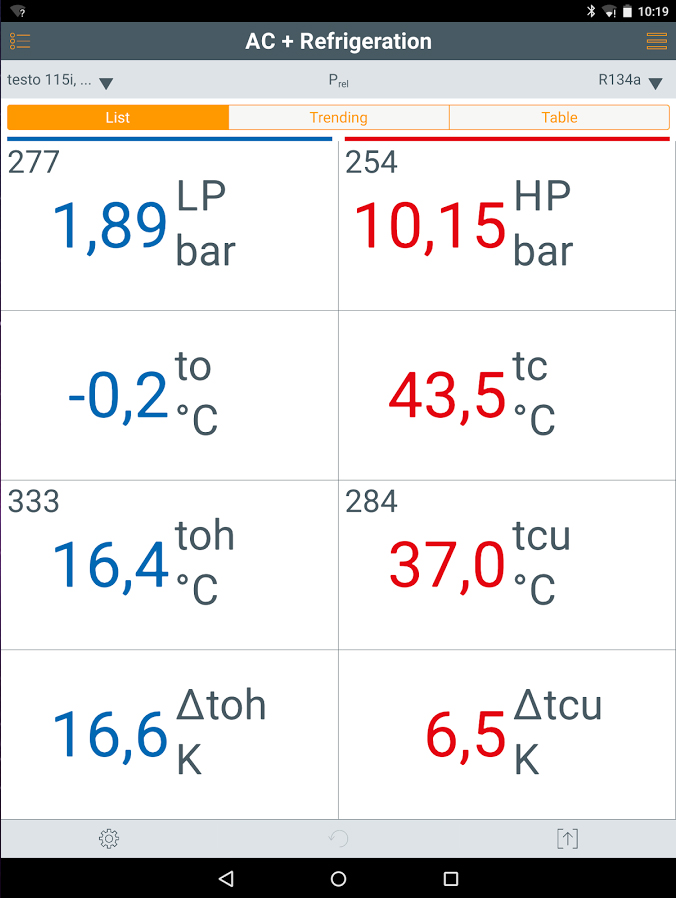 Testo Smart App AC Refrigeration Measurement