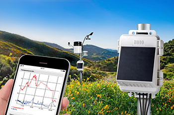 MicroRX being used on mountains to detect temperature and humidity
