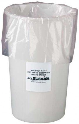 ACL Staticide 5075-CASE Static-Dissipative Wastebaskets, 11 gal, 13 x 21.75&amp;quot;, 5-pack-