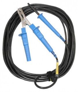 AEMC 2151.19 Shielded Safety Lead with Hippo Clip for the 6550 and 6555, Blue, 25ft-