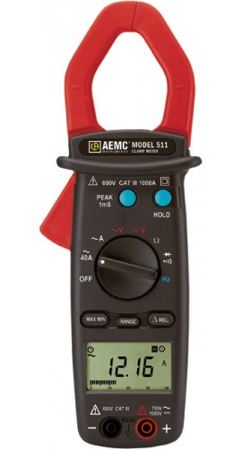 AEMC 511 AC Clamp Meter with Hz, 1000A AC, 750V AC/1000V DC-