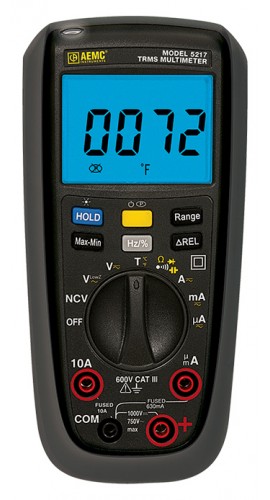 AEMC 5217 True RMS Multimeter with Frequency/Duty Cycle, 6000 counts, 750V AC/1000V DC-