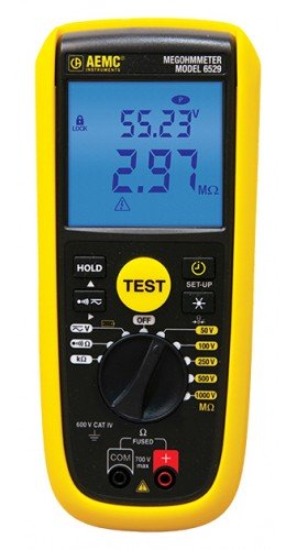 AEMC 6529 M&amp;eacute;gohmm&amp;egrave;tre num&amp;eacute;rique, de 50 &amp;agrave; 1000 V-