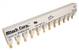 Altech 3P16UL3/12 3 Phase Busbar, 12 pins, UL489-