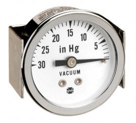 Ametek US P-562 Pressure Gauge, 0 to 100 psi, 1.5&amp;quot; dial, &amp;frac18;-27 NPT center back, painted black steel case with studs/u-clamp/nuts-