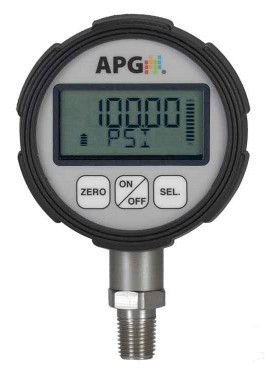 APG PG7 Series Digital Pressure Gauge, 0 to 200 psig, 3.25&amp;quot; dial, &amp;frac14; to 18 NPTM bottom, injection molded EMI-X PDX-W-88341 housing-