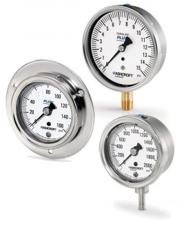 Ashcroft 1009 25 Series Stainless Steel Case Pressure Gauge with 2.5" Dial-