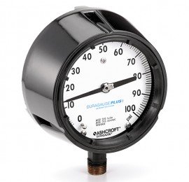 Ashcroft 1279 Duragauge Manom&amp;egrave;tre de pression, 0 &amp;agrave; 60 psi, cadran de 114.3 mm, 0.5 NPT m&amp;acirc;le inf&amp;eacute;rieur, ph&amp;eacute;nolique-