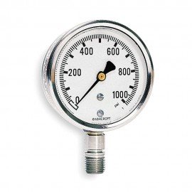 Ashcroft 1008 Pressure Gauge, 0 to 300 psi, 2.5&amp;quot; dial, &amp;frac14;&amp;quot; NPT male lower, SS housing-