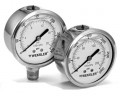 Weksler BY12YCB4LW Liquid Filled Pressure Gauge with 63 mm dial, 30&amp;quot;/0/30 psi and -1/0/2 bar (-100/0/200 kPa), &amp;frac14; NPT bottom connection-