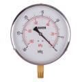 Baker 421AVND Series Pressure Gauge, 30&amp;quot;Hg-0&amp;quot; V AC, 4.5&amp;quot; dial, &amp;frac14;&amp;quot; NPT bottom, SS housing-