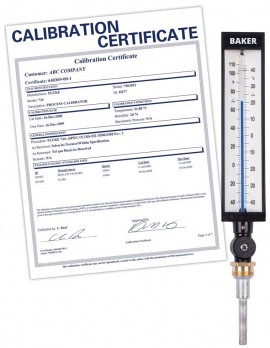 Baker 9VU35-115-NIST Industrial Thermometer, -40 to 110&amp;deg;F/-40 to 43&amp;deg;C,-