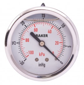 Baker AHNC-30HG Manom&amp;egrave;tre, rempli de glyc&amp;eacute;rine, connexion arri&amp;egrave;re &amp;frac14;&amp;rsquo;&amp;rsquo; NPT, 30&amp;quot;Hg-0&amp;quot; Vac.-