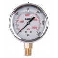 Baker AVNC Series Liquid Filled Pressure Gauge, 0 to 3000 psi/0 to 21,000 kPa, 2.5&amp;quot; dial, &amp;frac14;&amp;quot; NPT bottom, SS housing-