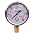 Baker AVNC-300P Manom&amp;egrave;tre, rempli de glyc&amp;eacute;rine, connexion inf&amp;eacute;rieure &amp;frac14;&amp;rsquo;&amp;rsquo; NPT, 0 &amp;agrave; 300 psi/0 &amp;agrave; 2 100 kPa-