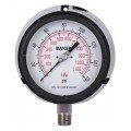 Baker LF45 Series Liquid Filled Pressure Gauge, 0 to 160 psi/0 to 1100 kPa, 4.5&amp;quot; dial, &amp;frac12;&amp;quot; NPT bottom, impact resistant phenolic case-