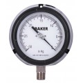 Baker LF45 Series Liquid Filled Pressure Gauge, 30&amp;quot;-0 Hg V AC, 4.5&amp;quot; dial, &amp;frac14;&amp;quot; NPT bottom, impact resistant phenolic case-