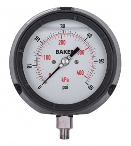 Baker LF45-60P-1/2 Manom&amp;egrave;tre, rempli de glyc&amp;eacute;rine, connexion inf&amp;eacute;rieure &amp;frac12;&amp;lsquo;&amp;rsquo; NPT, 0 &amp;agrave; 60 psi/0 &amp;agrave; 400 kPa-