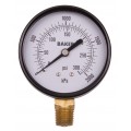 Baker LVBNA Series Pressure Gauge, 0 to 300 psi/0 to 2100 kPa, 2.5&amp;quot; dial, &amp;frac14;&amp;quot; NPT bottom, SS housing-