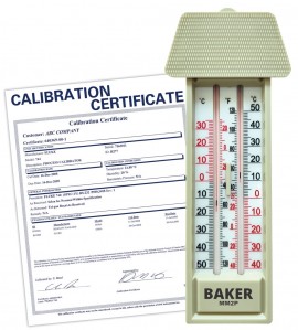 Baker MM2P-NIST Max/Min Thermometer, -40 to 120&amp;deg;F,-