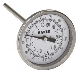 Baker T3006-250 Thermom&amp;egrave;tre bilame, 0 &amp;agrave; 250&amp;deg;F (-20 &amp;agrave; 120&amp;deg;C)-