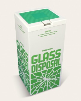 Bel-Art 13204-0001 Plastic Cover for glass disposal cartons, 12.5 x 12.5&quot;, white/green-