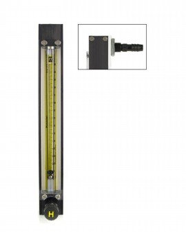 Bel-Art 40407-0215 Riteflow Aluminum Mounted Flowmeter, 150 mm scale, size 4-