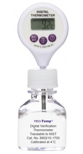 Bel-Art 60210-1700 FRIO Calibrated Electronic Verification Thermometer with Lollipop Stem, 4&amp;deg;C Refrigerator-