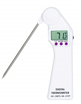 Bel-Art B60900-3300 H-B DURAC Calibrated Electronic Thermometer with stainless steel probe, -58 to 572&amp;deg;F (-50 to 300&amp;deg;C), 6.3 x 0.8"-