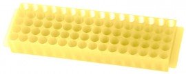 Bio Plas 0066 Microcentrifuge Tube Rack, 80 Wells, Yellow, (Pack of 5)-