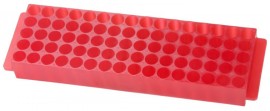 Bio Plas 0068 Microcentrifuge Tube Rack, 80 Wells, Red, (Pack of 5)-