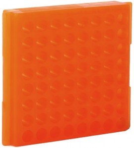 Bio Plas 0084 Microcentrifuge Tube Rack, 64 Wells, Orange, (Pack of 5)-