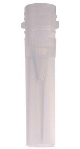 Bio Plas 4200SL Siliconized Conical Microcentrifuge Tube with Skirt Screw Cap, 0.5mL, Natural, (Pack of 1000)-