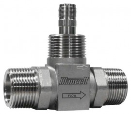 Blancett 1100 Nickel Bindery Turbine Flow Meter for aggressive applications, 40 to 400 gpm, 2&amp;quot; female NPT-