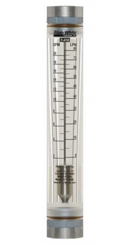 Blue-White F-41017LK-12 F-410 Series Flowmeter with Polypropylene Adapter-