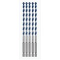Bosch HCBG0605T BlueGranite Turbo Carbide Hammer Drill Bits, &amp;frac14; x 6&amp;quot;, 5-pack-