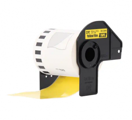 Brother DK2606 Film ruban, 62 mm x 15.2 m, noir sur jaune-