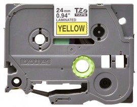 Brother TZE651G Ruban noir sur jaune pour P-Touch, 24 mm x 8 m-