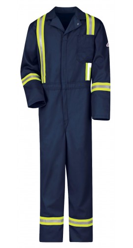 Bulwark CECT Men&#039;s Midweight Excel FR Classic Coverall with reflective trim, navy, 58-