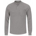 Bulwark SEL2GY-L-2XL Men&#039;s Lightweight FR Henley Shirt with long length, 2xl, grey-