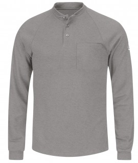 Bulwark SEL2GY-R-2XL Men&#039;s Lightweight FR Henley Shirt, 2xl, grey-