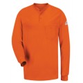 Bulwark SEL2OR-L-2XL Men&#039;s Lightweight FR Henley Shirt with long length, 2xl, orange-