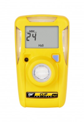Honeywell BW Clip Series Single-Gas Detector, H<sub>2</sub>S, 0 to 100 ppm, two-year-
