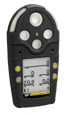 Honeywell BW GasAlertMicro 5 D&amp;eacute;tecteur multigaz avec pompe &amp;agrave; piles alcalines, %LIE/O&lt;sub&gt;2&lt;/sub&gt;/H&lt;sub&gt;2&lt;/sub&gt;S/CO, Jaune-