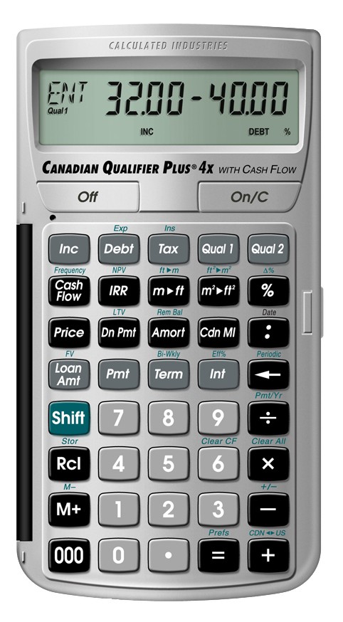 Calculated Industries 3423 Canadian Qualifier Plus 4x Calculator