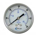 Chem Oil 102D Economy Gauge, vacuum to 6000 psi, center back-