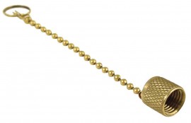 CPS AVC4C Brass Caps with Chain Tether, 1/4in SAE, 2-Pack-